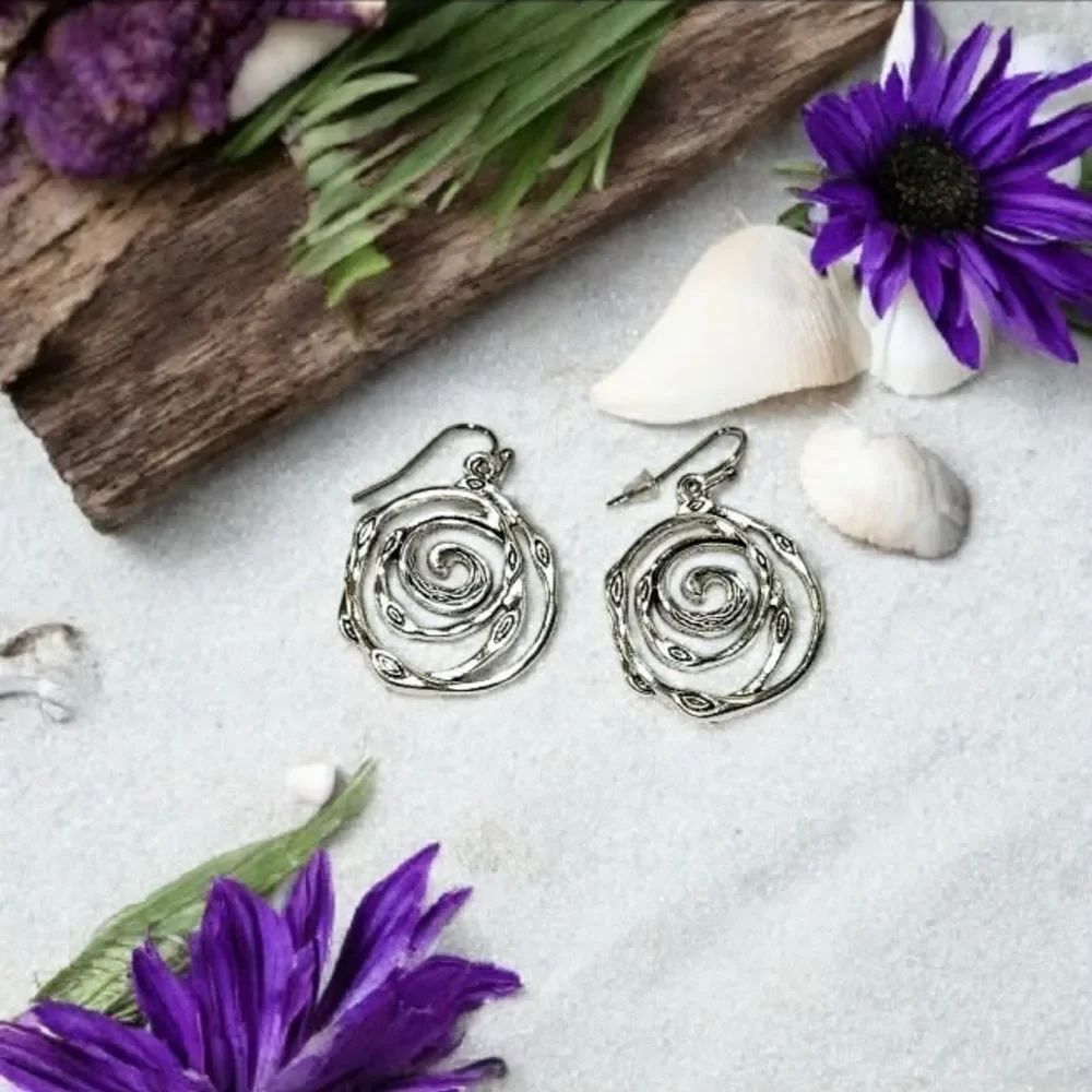 2/$10 Stylish Dangle Earrings Swirl, Cross & Novelty Designs MUST BUNDLE 2/$10 - Picture 2 of 4